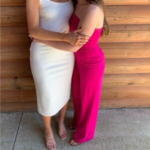 Strapless Magenta Jumpsuit